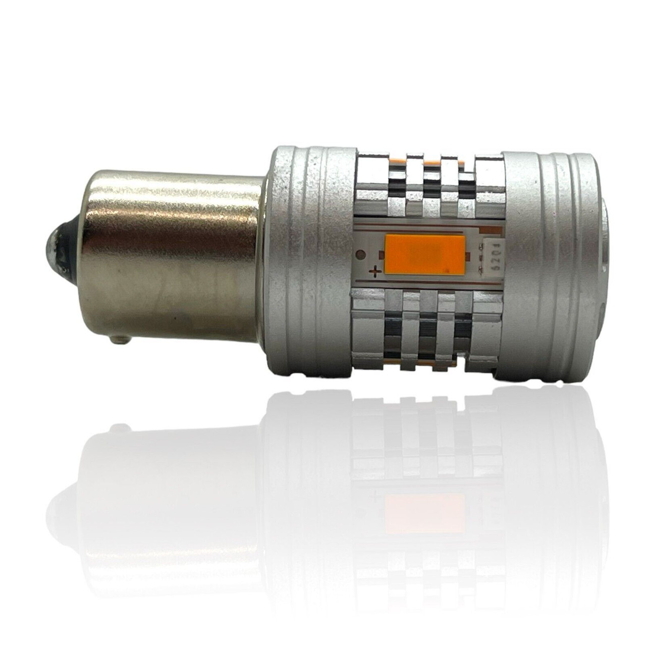 2x Amber LED Indicator Bulbs 581 PY21W BAU15s Canbus No Hyper Flash 1000Lm [REAR]