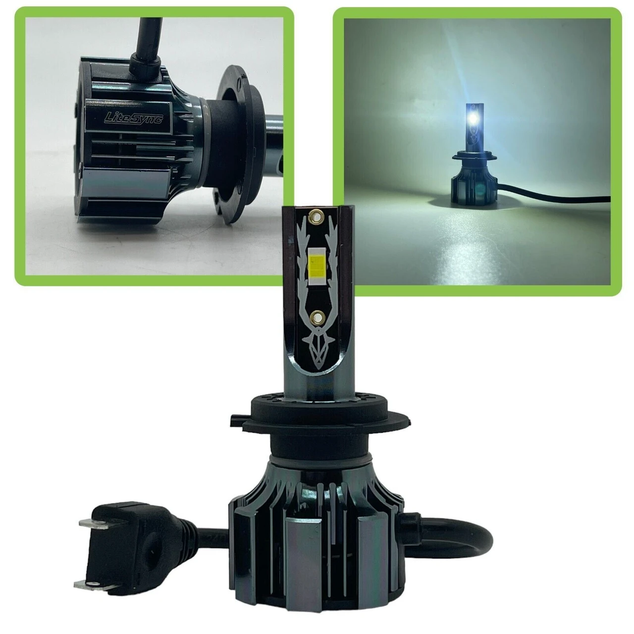 LiteSync N1 LED Headlight Bulbs Kit 10000 Lumens! 12v Canbus Error Free 72w H7