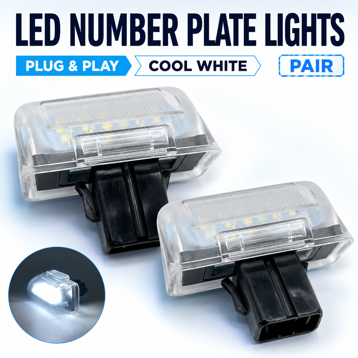18 LED License Number Plate Lights lamps for Ford Transit 1985-2014
