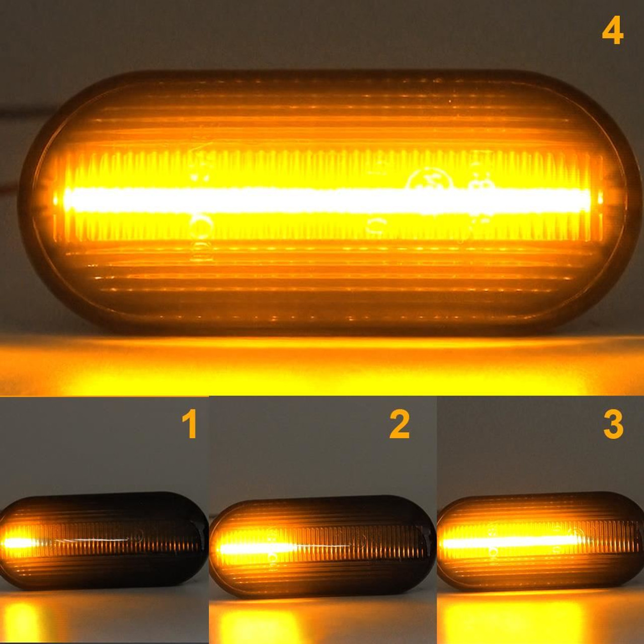 Smoked LED Side Repeaters for VW Seat Skoda Ford | Dynamic Flow | E-Marked