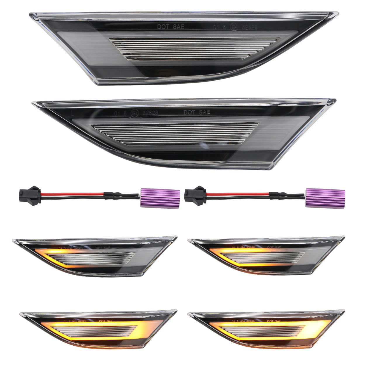 Clear LED Side Markers for Porsche 991 981 718 Boxster Cayman | Dynamic | Pair