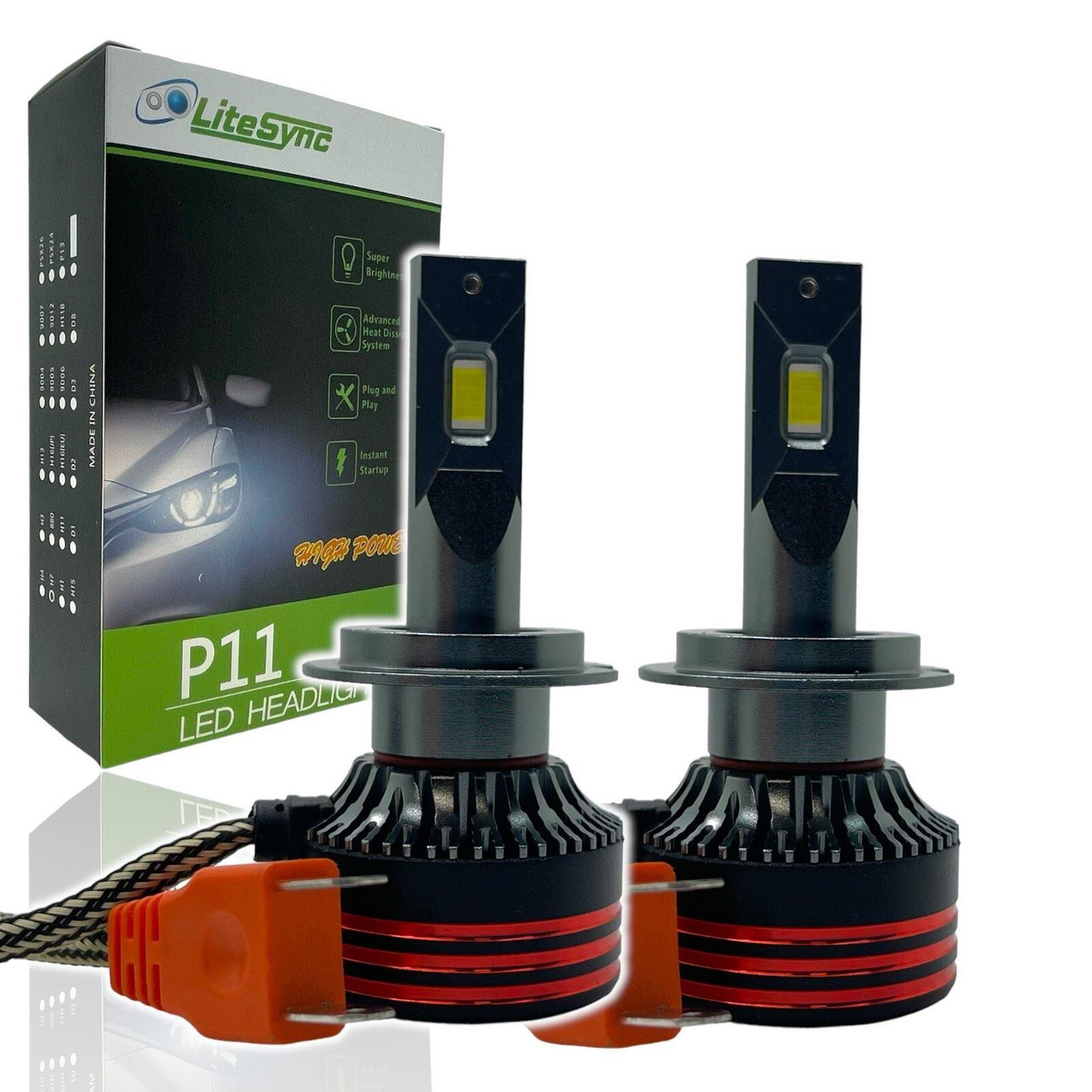 LiteSync N1 H7 H1 & 501 LED Headlight Bulbs low high beam bundle 10000 Lumens! For Seat Leon 1999-2012