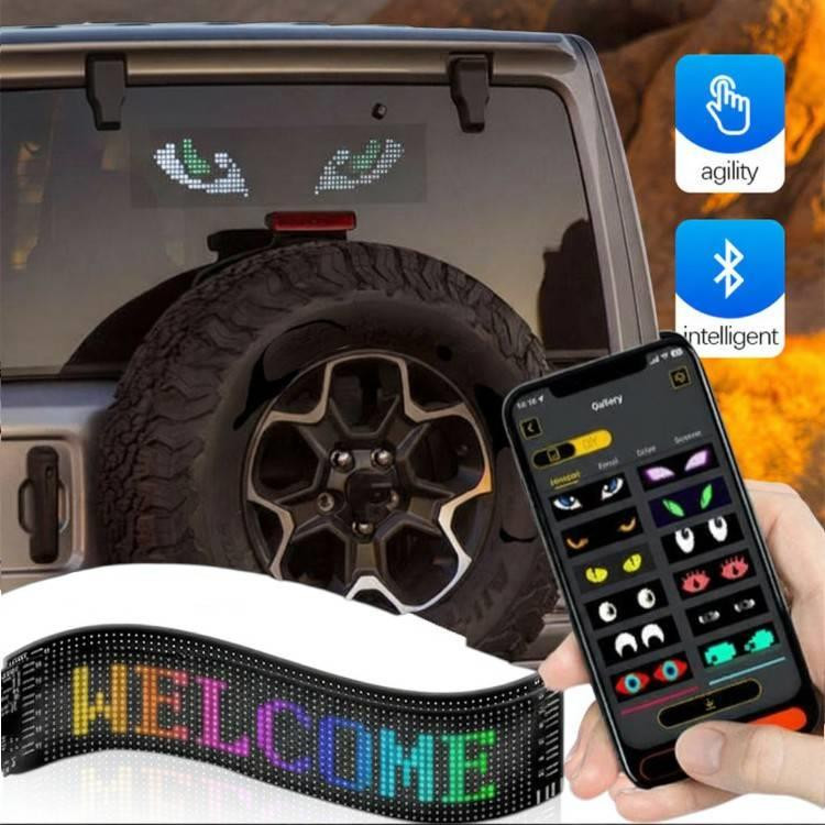 RGB LED Sign Display 374x92mm USB App Control Bluetooth 1024 Pixel Panel