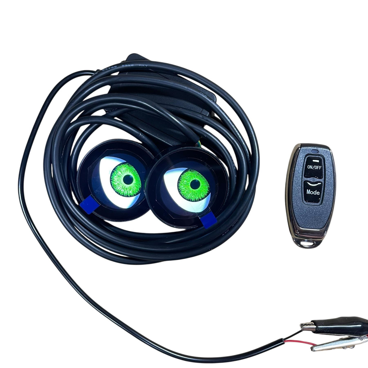 LED Devil Eyes Fog Lights 12-36v 7 Modes Remote Control Universal Car Headlight