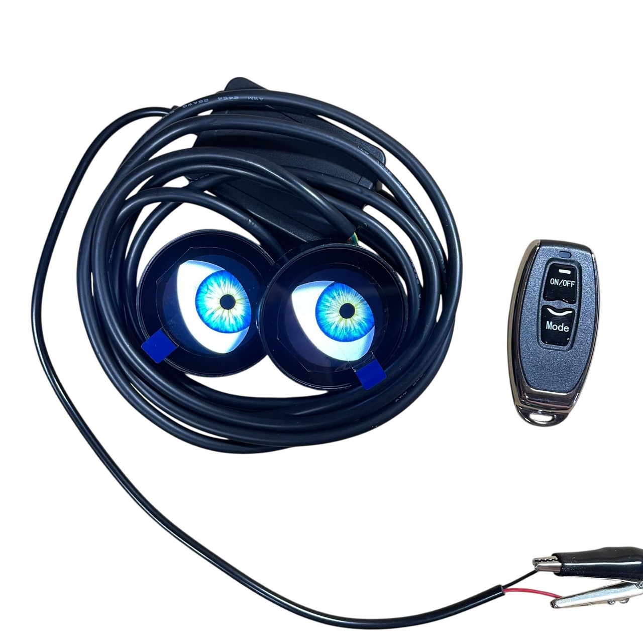 LED Devil Eyes Fog Lights 12-36v 7 Modes Remote Control Universal Car Headlight