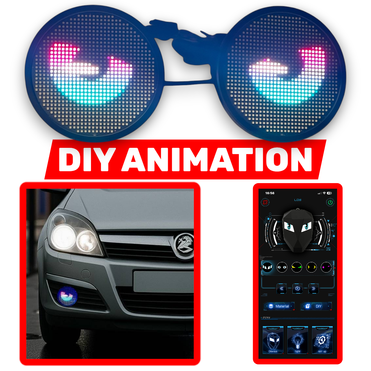 Devil Eyes LED Fog Light Kit 3" 90mm Bluetooth RGB Car Bike Truck 12V–36V