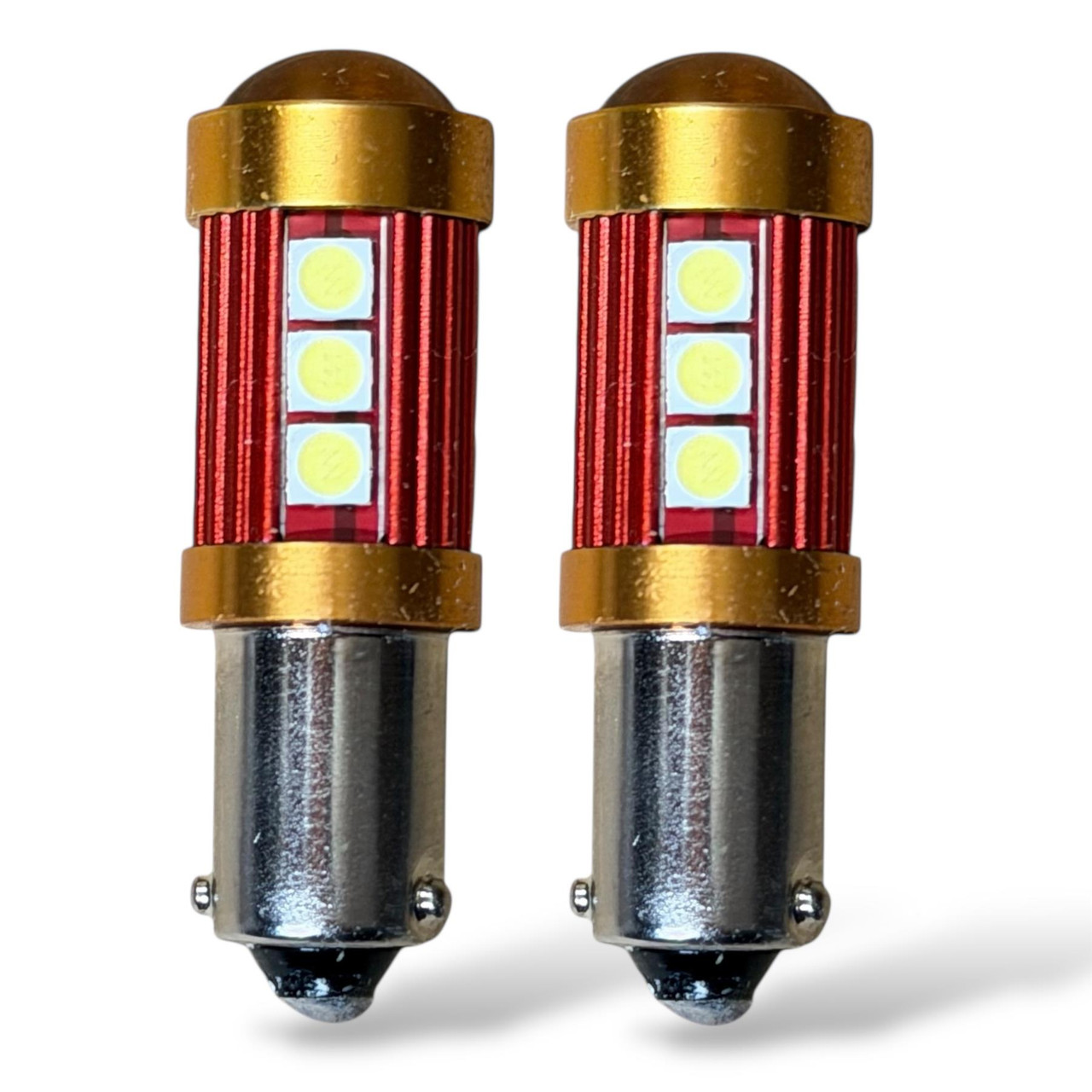 White H6W BAX9s Canbus LED Bulbs 13x3030 SMD 12V 433 Sidelight Pair 6000K