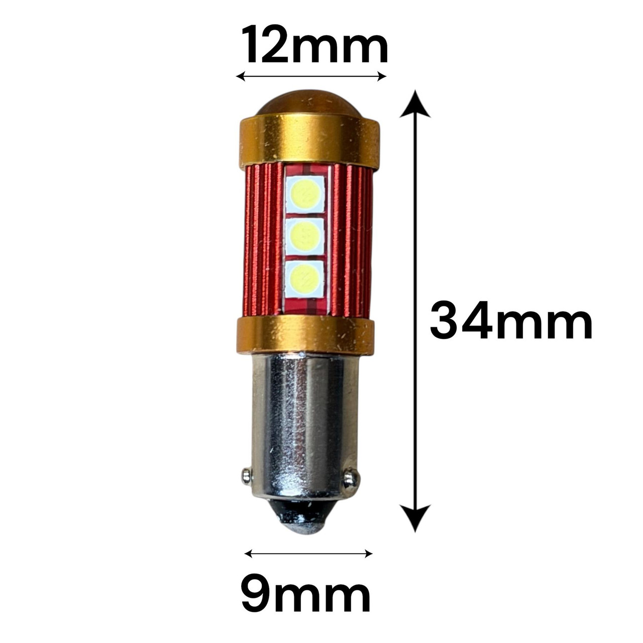 White H6W BAX9s Canbus LED Bulbs 13x3030 SMD 12V 433 Sidelight Pair 6000K