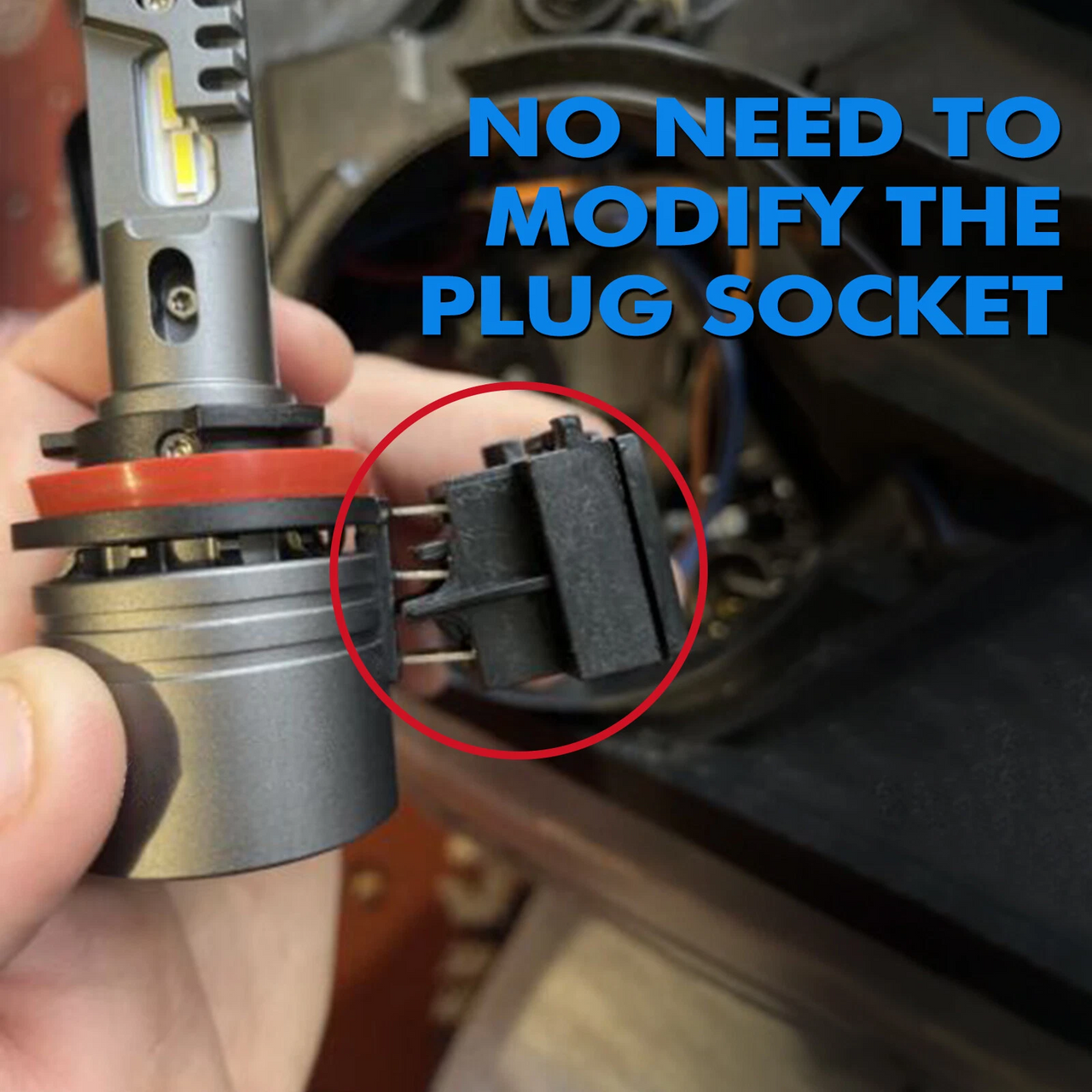 2x H15 LED Headlight Bulb Adapter Extension Cable Plug Socket Harness 16cm