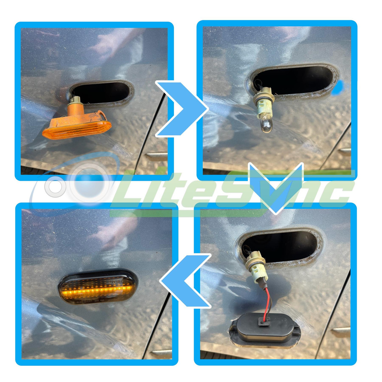 Dynamic LED Side Repeaters indicator Lights Clear For Hyundai i30 Rio