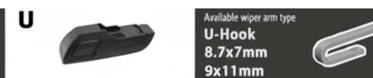 23/23" Carbon Fibre Aero Flat Wiper Blades Pair All-Season Windshield Hook Fitting