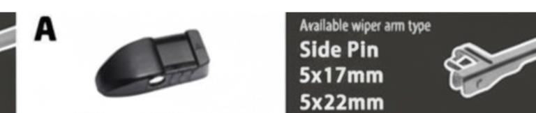 22/16" Carbon Fibre Aero Flat Wiper Blades Pair All-Season Windshield Side Pin Fitting