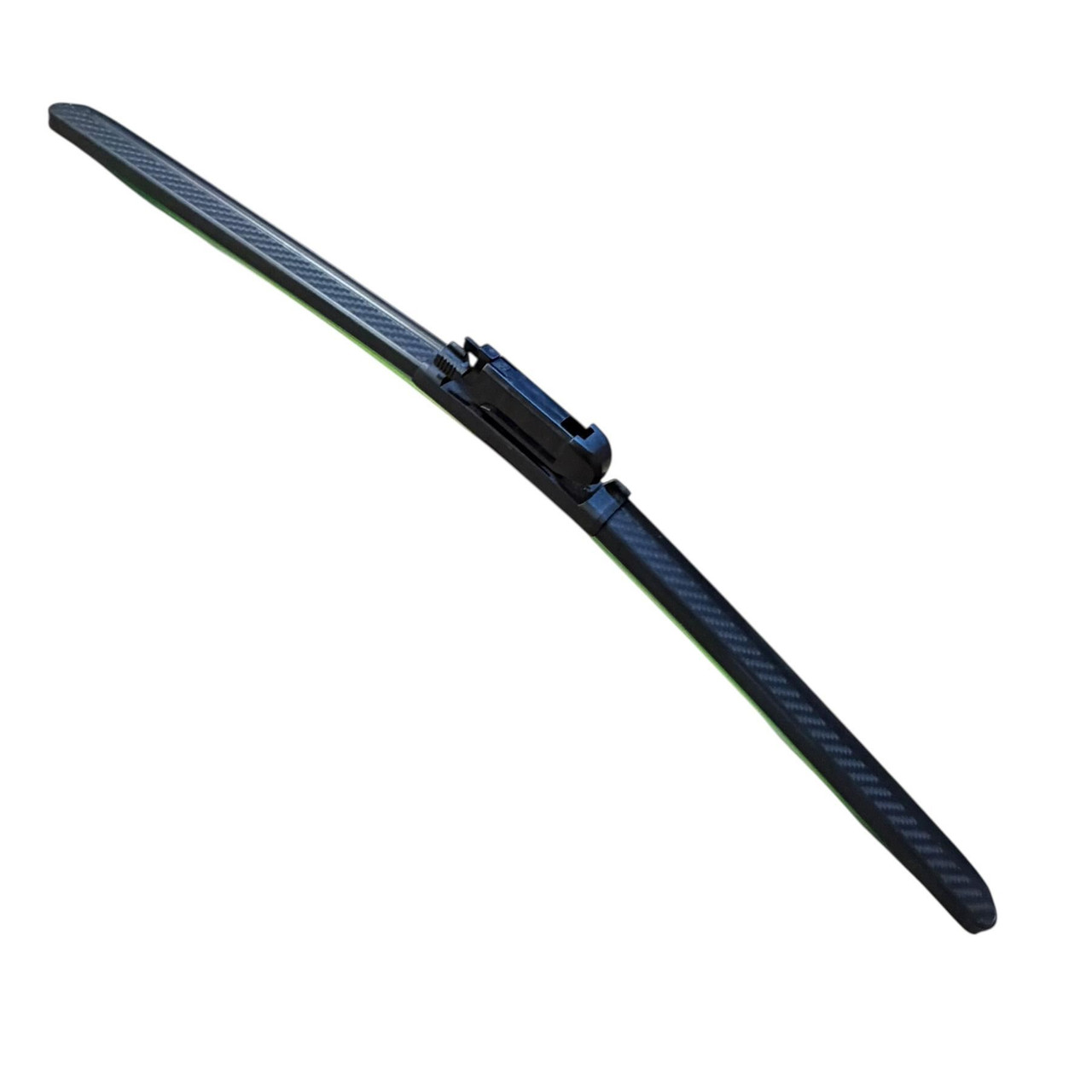 28/26" Carbon Fibre Aero Flat Wiper Blades Pair All-Season Windshield Pinch Tab Fitting