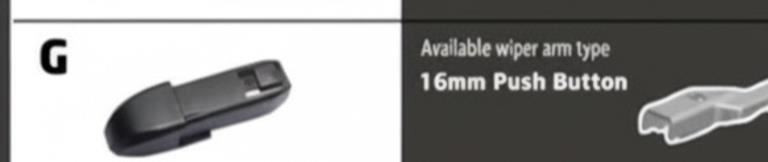 26/22" Carbon Fibre Aero Flat Wiper Blades Pair All-Season Windshield 16mm Push Button Fitting