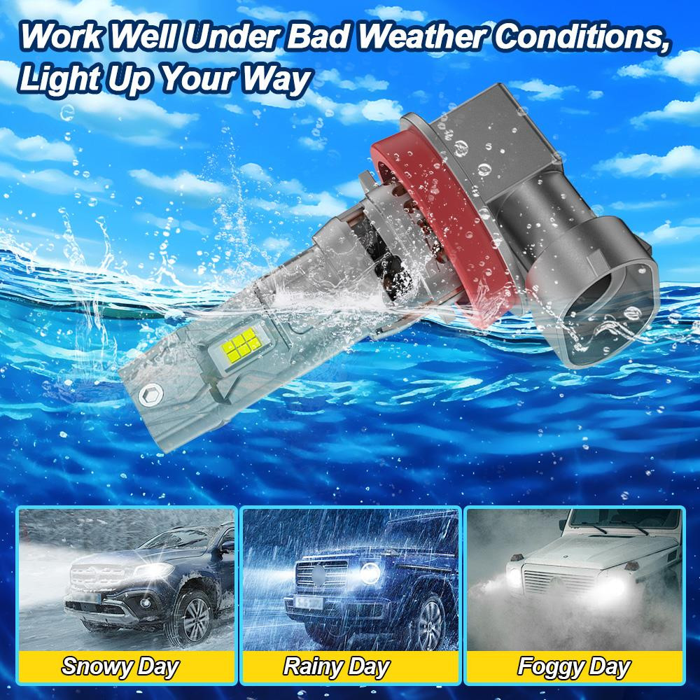 LiteSync M29 H8 H9 H11 LED Headlight Bulbs 10000LM 6000K CanBus 60W 12V Pair