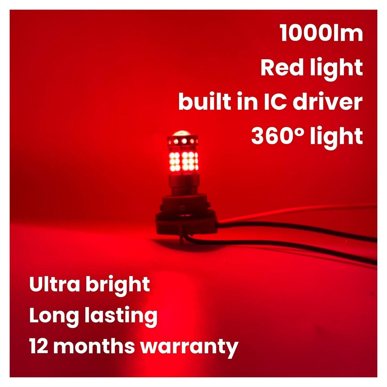 2 x High Power Red brake stop/tail Light Bulbs 42 LED CANBUS 1157 380 P21/5W BAY15D