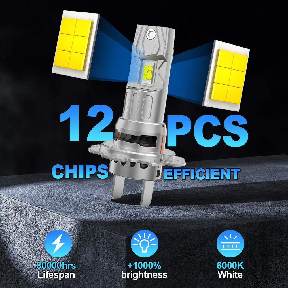 LiteSync M29 H7 H18 LED Headlight Bulbs 10000LM 6000K CanBus 60W 12V Pair [HIGH BEAM]