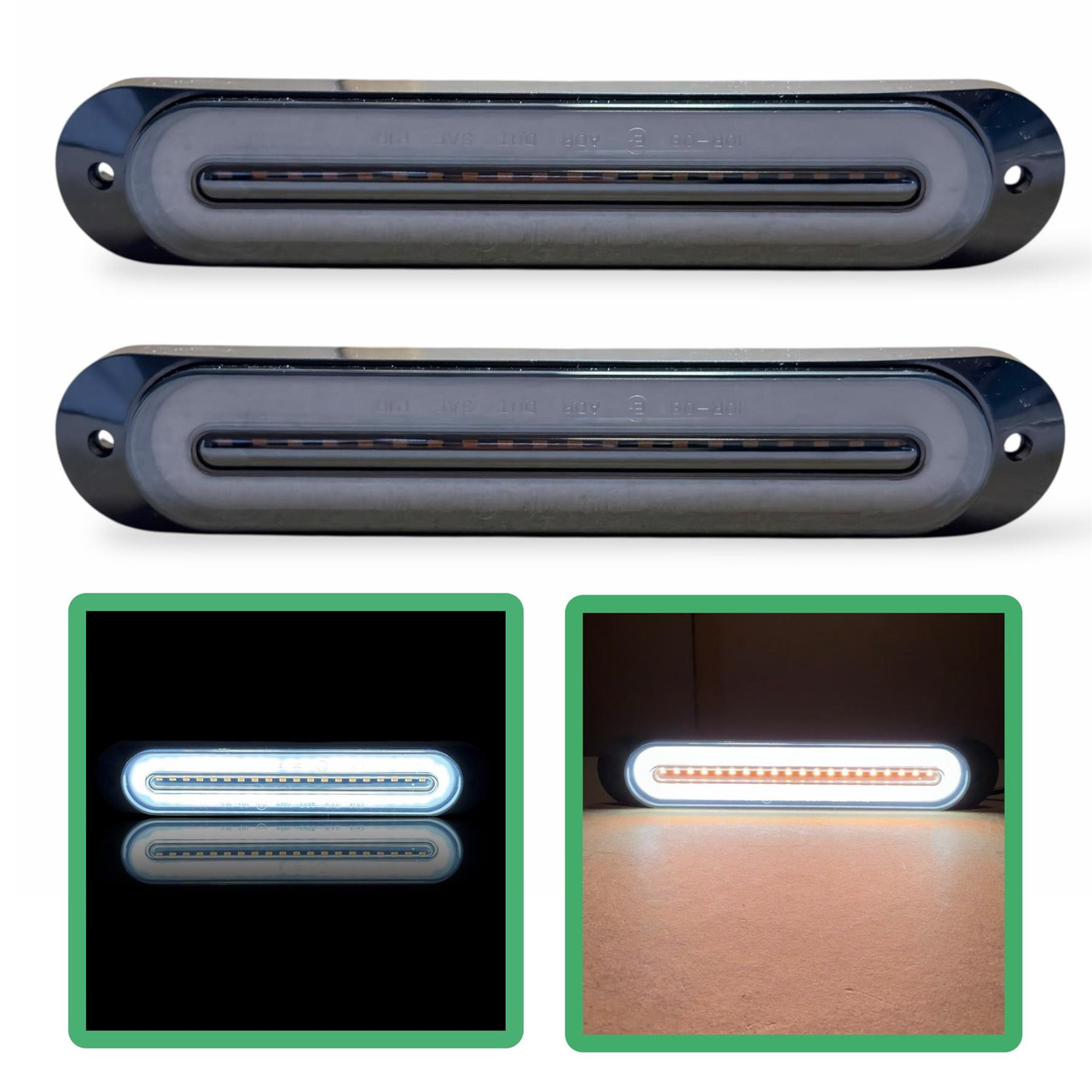 x2 LED Marker Lights White DRL Halo Amber Strobe 12V 24V Truck Van Recovery