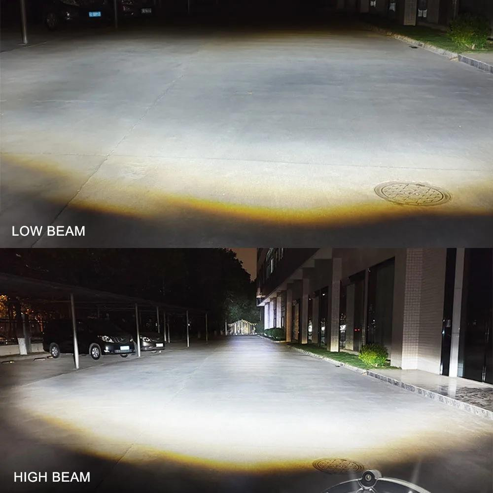 2X 7" LED Driving Spot Lights DRL White/Amber Flat Beam 12V 24V for 4x4 Truck