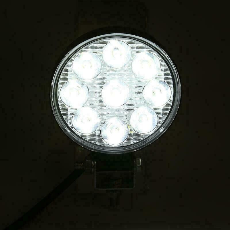2 x 27W White Round 12v 24v LED Mini work driving spot light reverse offroad