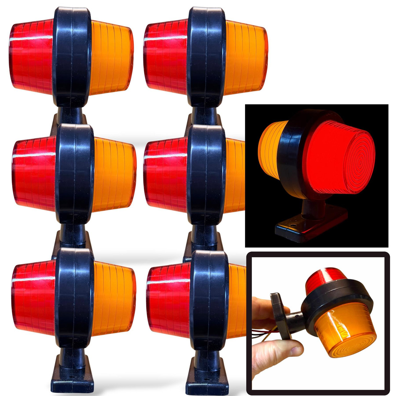 6x LED Side Marker Clearance Lights Amber Red 12V 24V Truck Trailer Van Waterproof