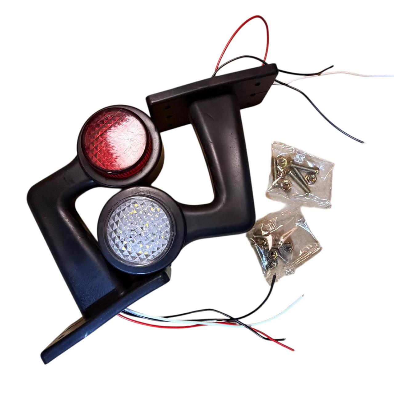 4x LED Side Marker Lights Rubber Elbow Clearance outline Truck Trailer Lorry 12V 24V