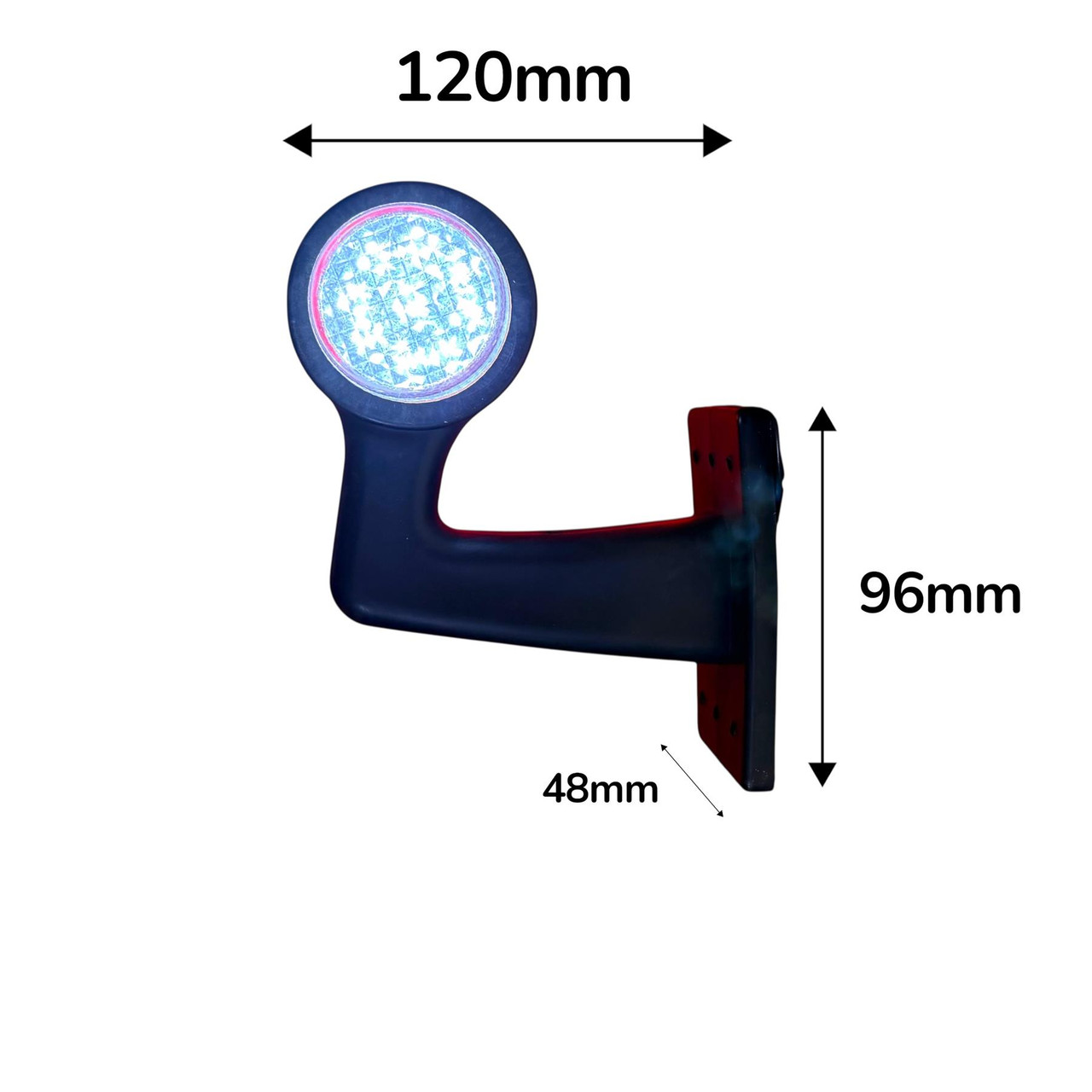 6x LED Side Marker Lights Rubber Elbow Clearance outline Truck Trailer Lorry 12V 24V