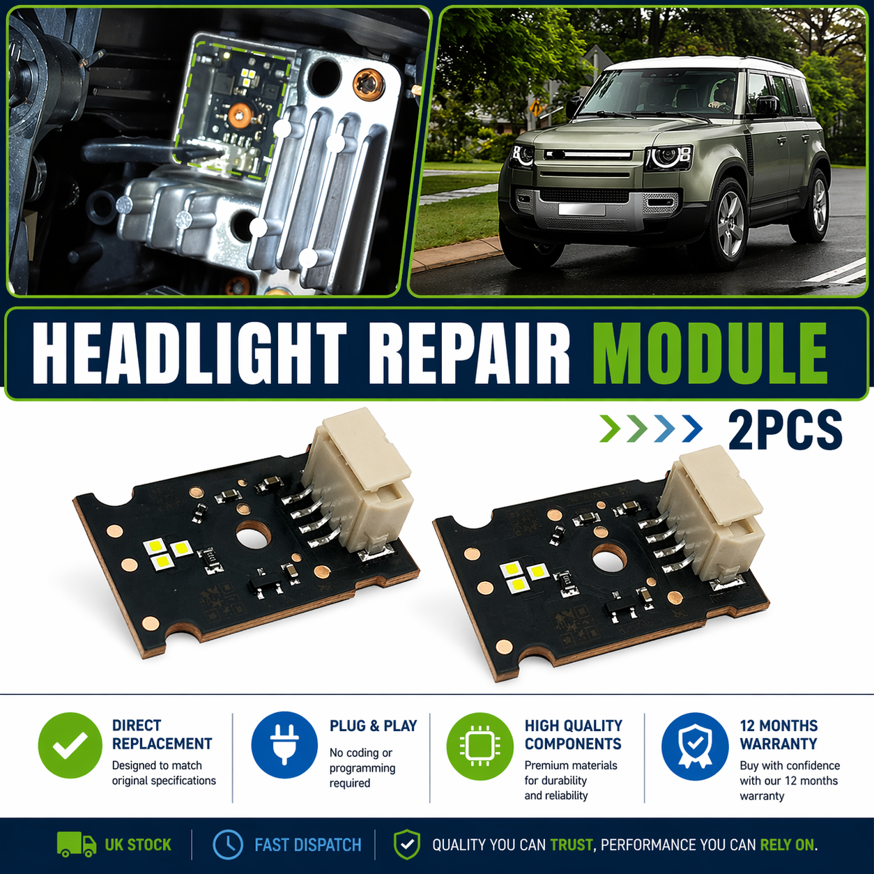 LED DRL Repair Module for Land Rover Defender L663 2019-2024 AHL PCB