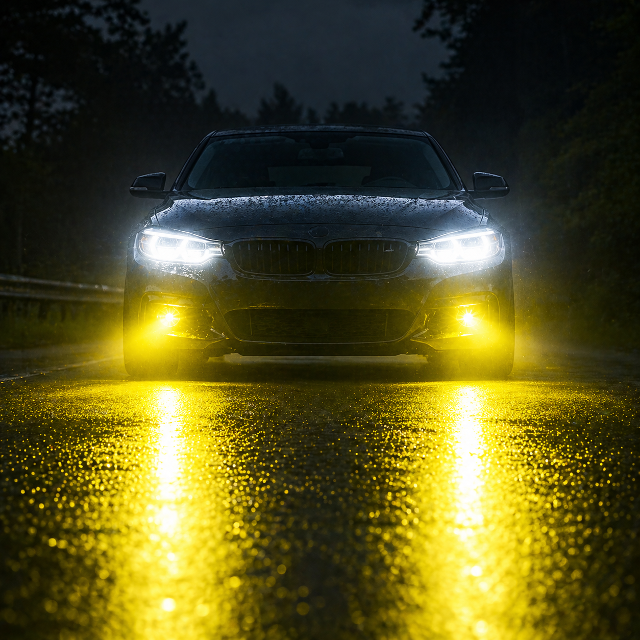 H1 LED Fog Light Bulbs 3000K Yellow 10000LM Canbus Error Free LiteSync
