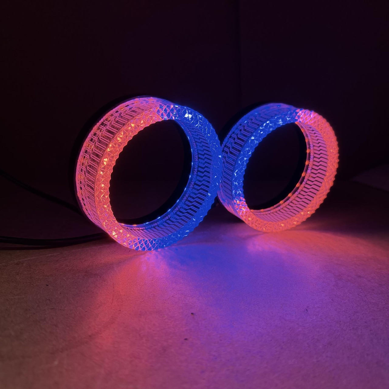 2x 5D RGB LED Halo Rings Angel Eyes Bluetooth 12V Dynamic Indicator 3.0” 2.5"