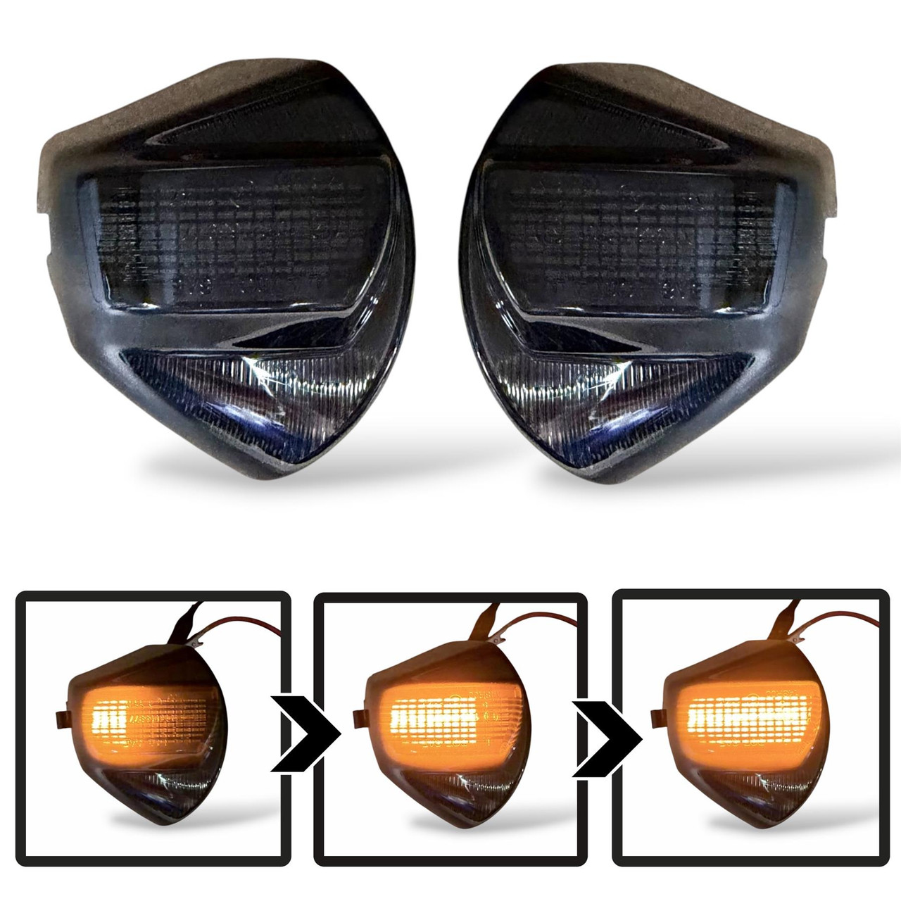 Dynamic LED Mirror Indicators Smoked for Ford Transit Custom 2012-2023