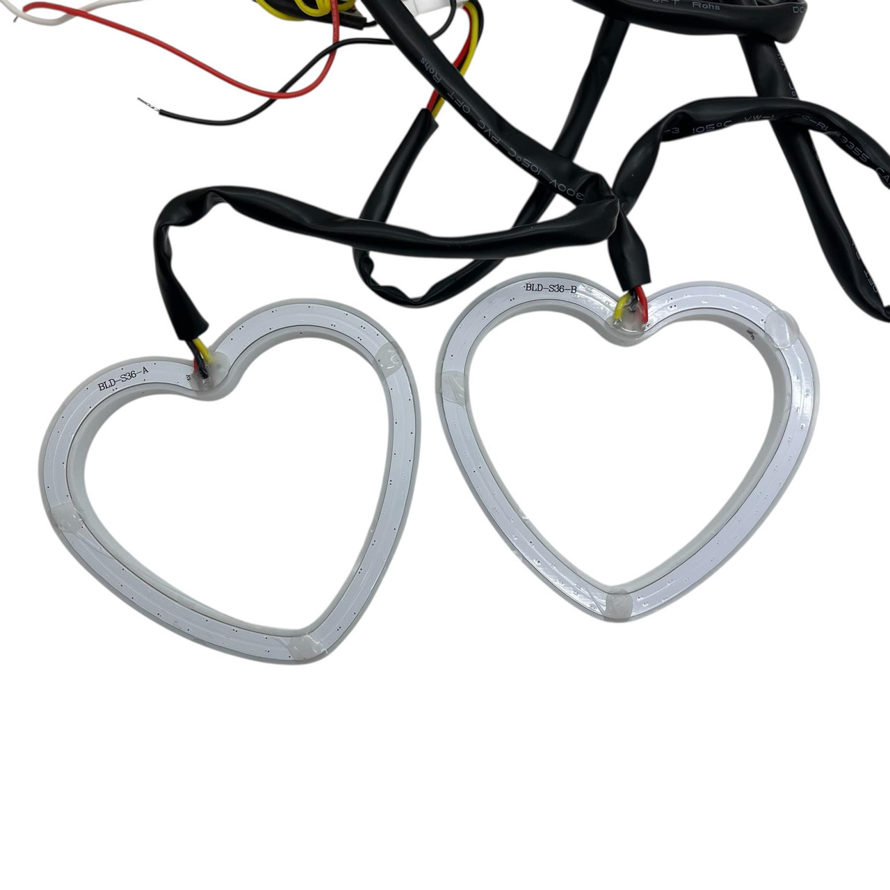 2x 90mm RGB Heart Angel Eye Halo Rings Dynamic Indicator Bluetooth LED DRL