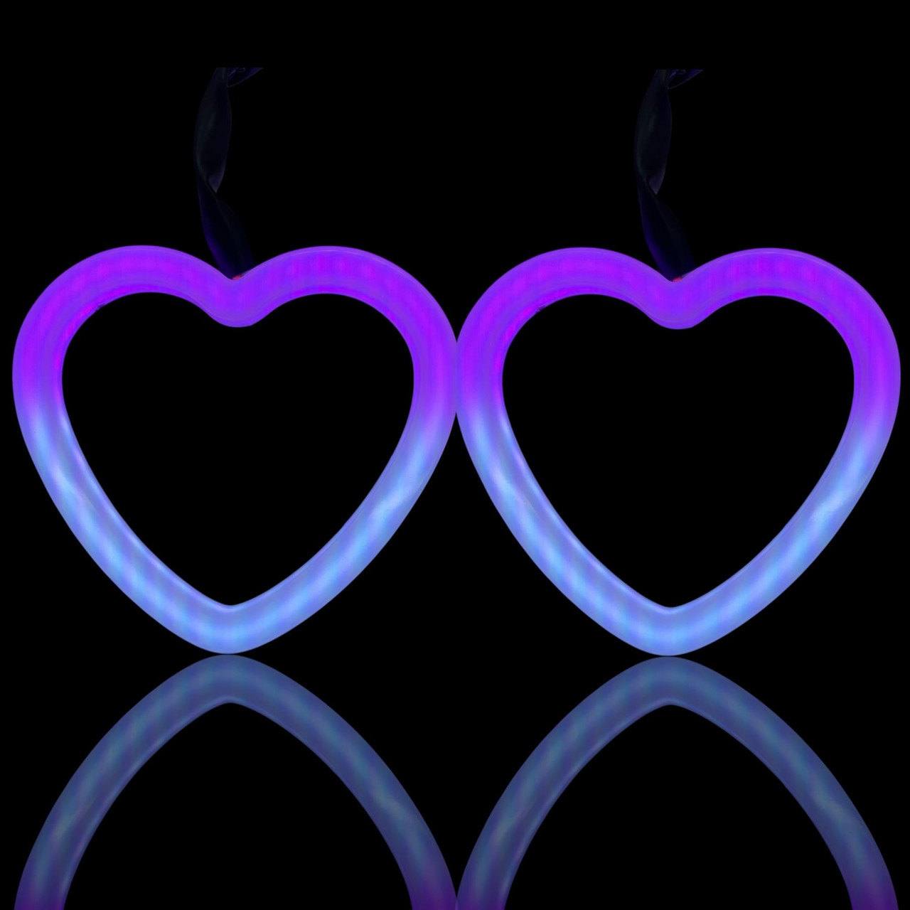 2x 90mm RGB Heart Angel Eye Halo Rings Dynamic Indicator Bluetooth LED DRL