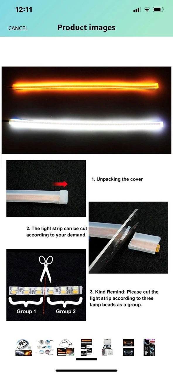 2 x 60cm flexible DRL lightbar, remote RGB Multicolour strips dynamic indicator