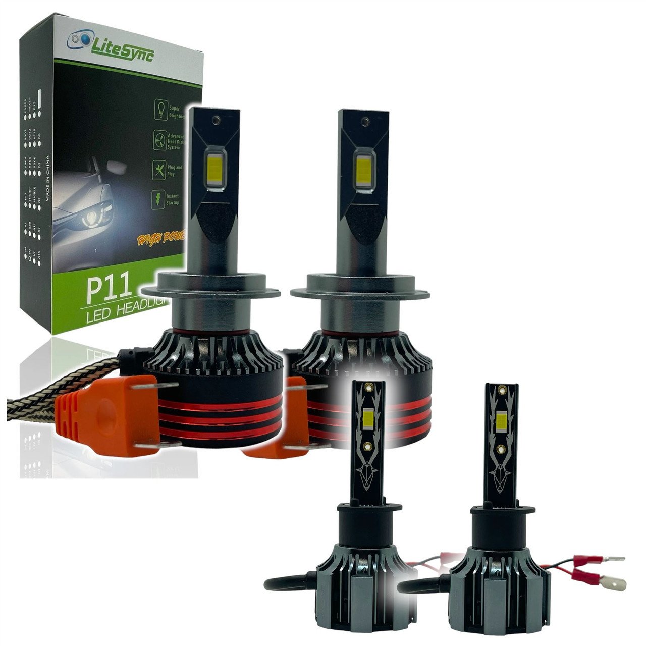 LiteSync H7 & H1 LED Headlight Bulbs Kit CANbus Error Free for SEAT Leon Mk2 2006-2012 | Low Beam, High Beam & Sidelights