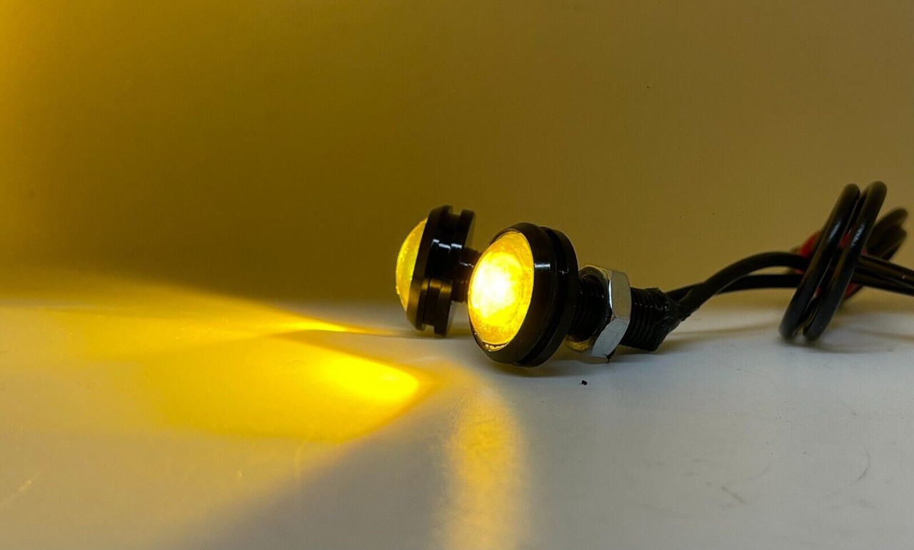 2x Amber Strobe Eagle Eye LED Lights 10W Hideaway Recovery Marker DRL 12V