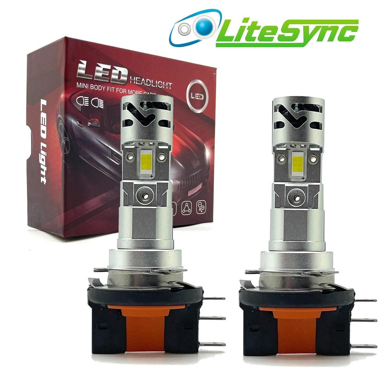 Litesync H7, H15 501 LED Headlight Bulb Bundle | 13000LM 6000K White | Canbus Error-Free | High & Low Beam Upgrade Kit for Ford Transit 2017-