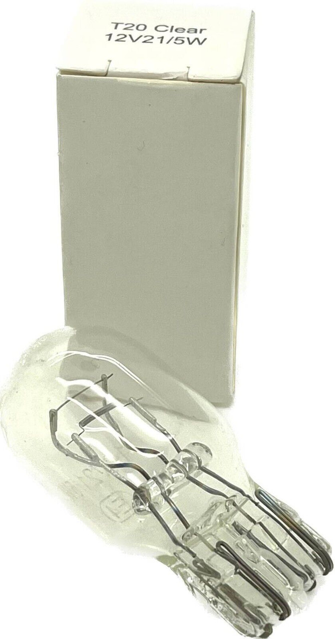 2x T20 580 7443 12V 21/5W Clear DRL Sidelight Bulbs Replacement Twin Pack