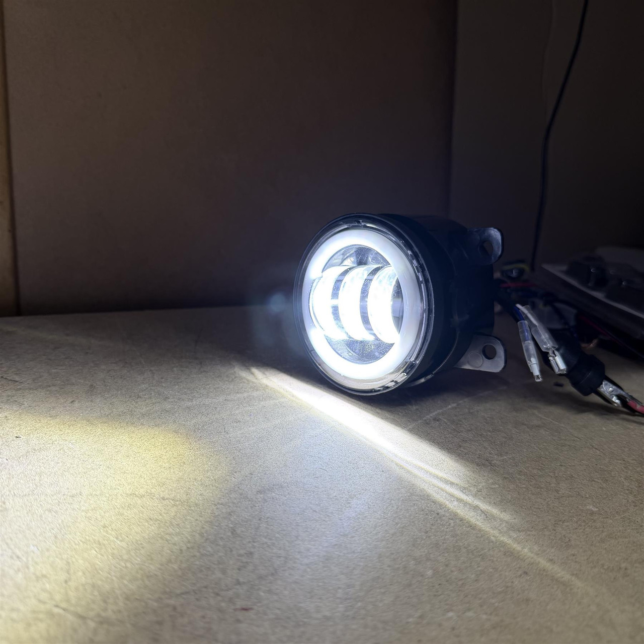3" 90mm Projector LED Fog Lights White/Yellow Halo H11 Direct Replacement