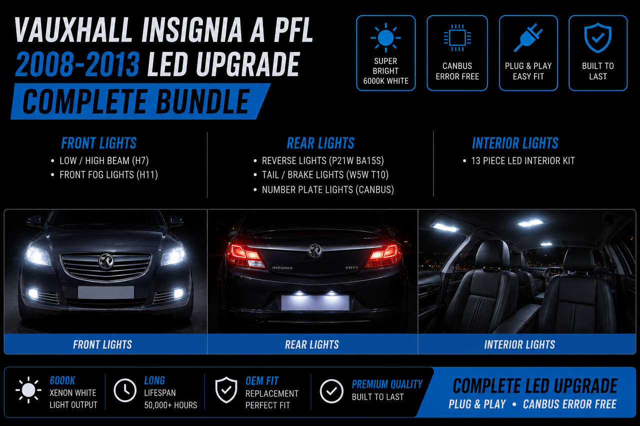 For Vauxhall Insignia A (2008–2013) Full LED Upgrade Bundle | Complete Interior & Exterior | Litesync