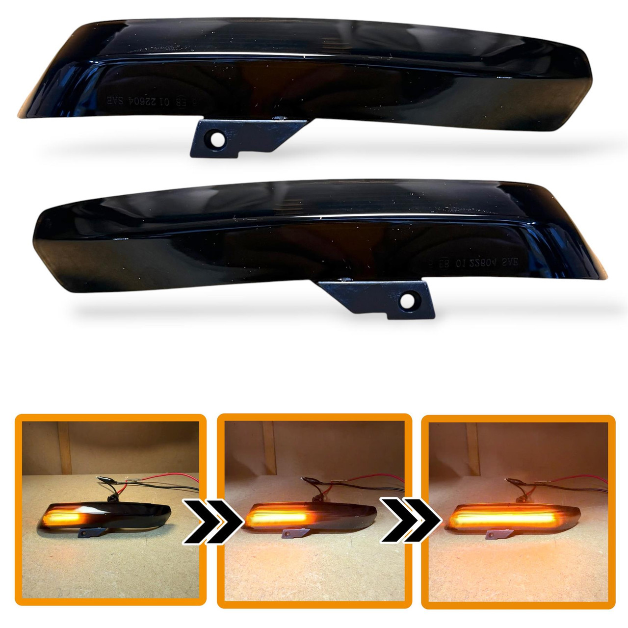 Dynamic LED Mirror Indicators Smoke For Ford Transit Custom MK2 2023+ Pair