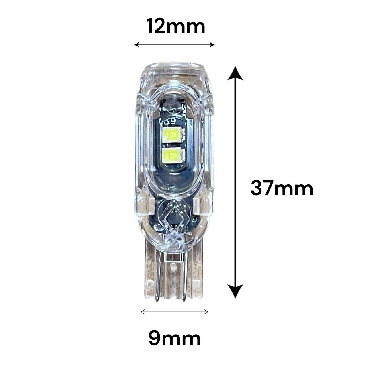 2 x White 12V T10 W5W 501 Strobe LED Bulbs Recovery Flash Light