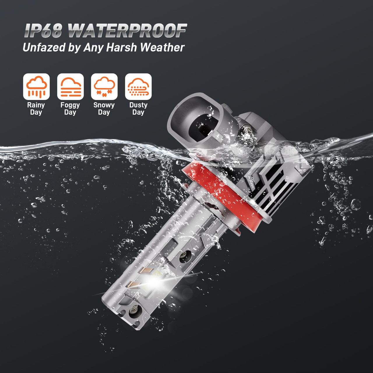 LiteSync V7S H1 LED Headlight Bulbs 12000LM 6000K CanBus 100W 12V Pair