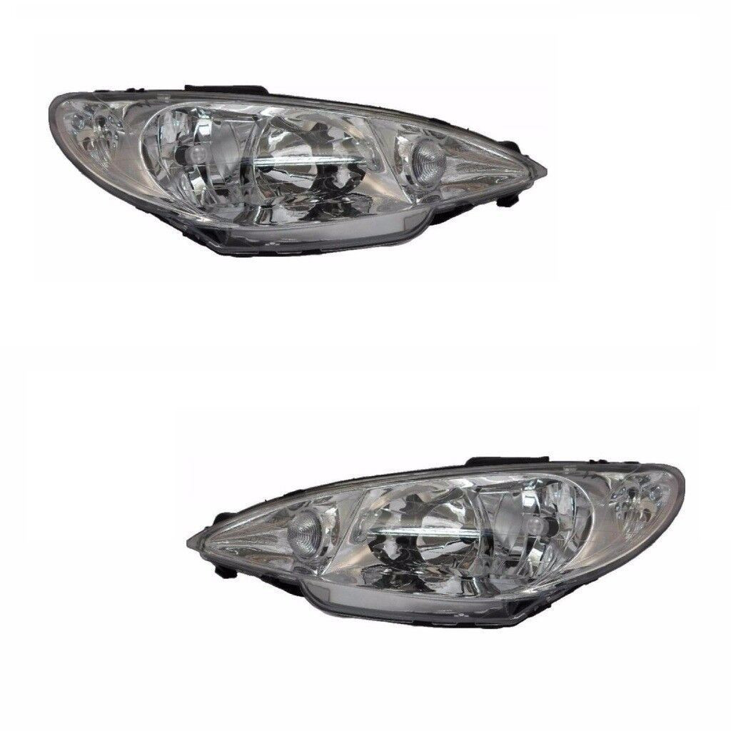 For Peugeot 206 Cc 7/2003-2009 Headlights Headlamps 1 Pair O/S &amp; N/S