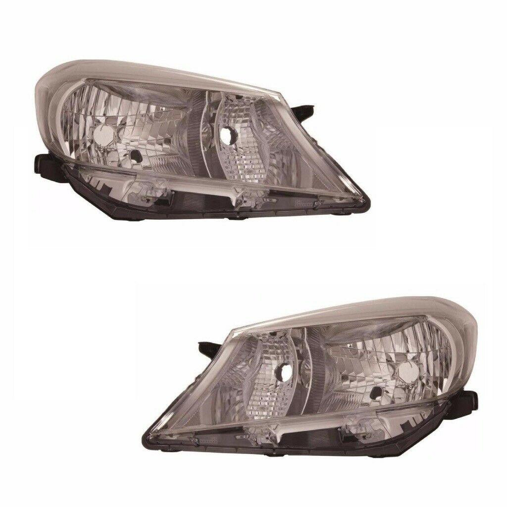 For Toyota Yaris 7/2011 Headlights Lamps Chrome Inner Grey Trim Pair OS NS