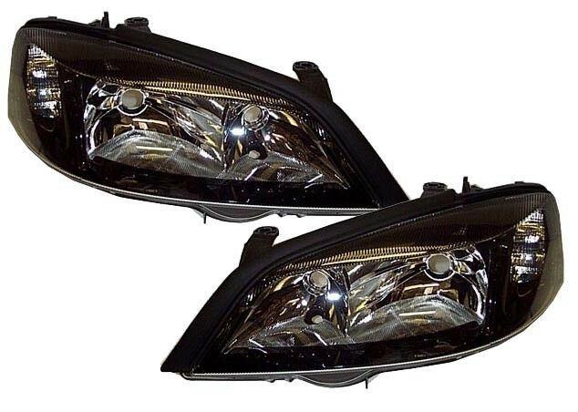 For Vauxhall Astra 98-04 G Mk4 Headlights Lamps Black Gsi Smoked Black Pair