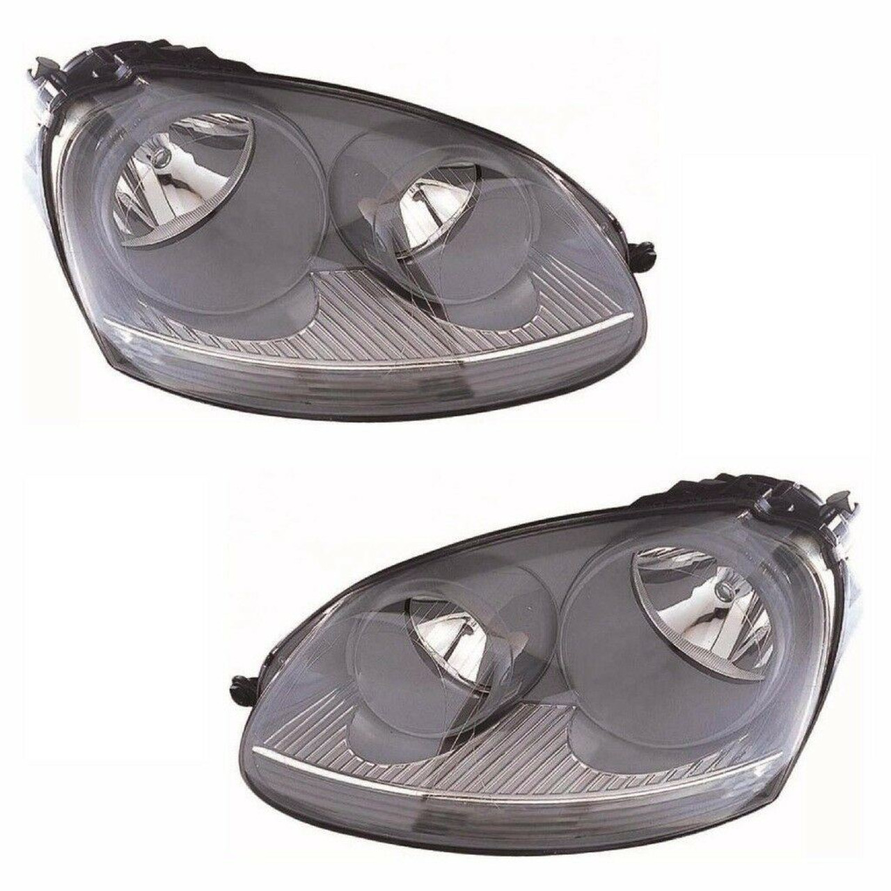 For VW Golf Mk5 Excludes Gti 10/2003-5/2004 Headlights Lamps Grey Pair OS NS