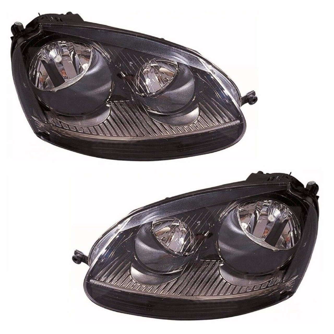 For VW Golf Mk5 Gti 10/2003-2009 Headlights Lamps Black 1 Pair O/S &amp; N/S