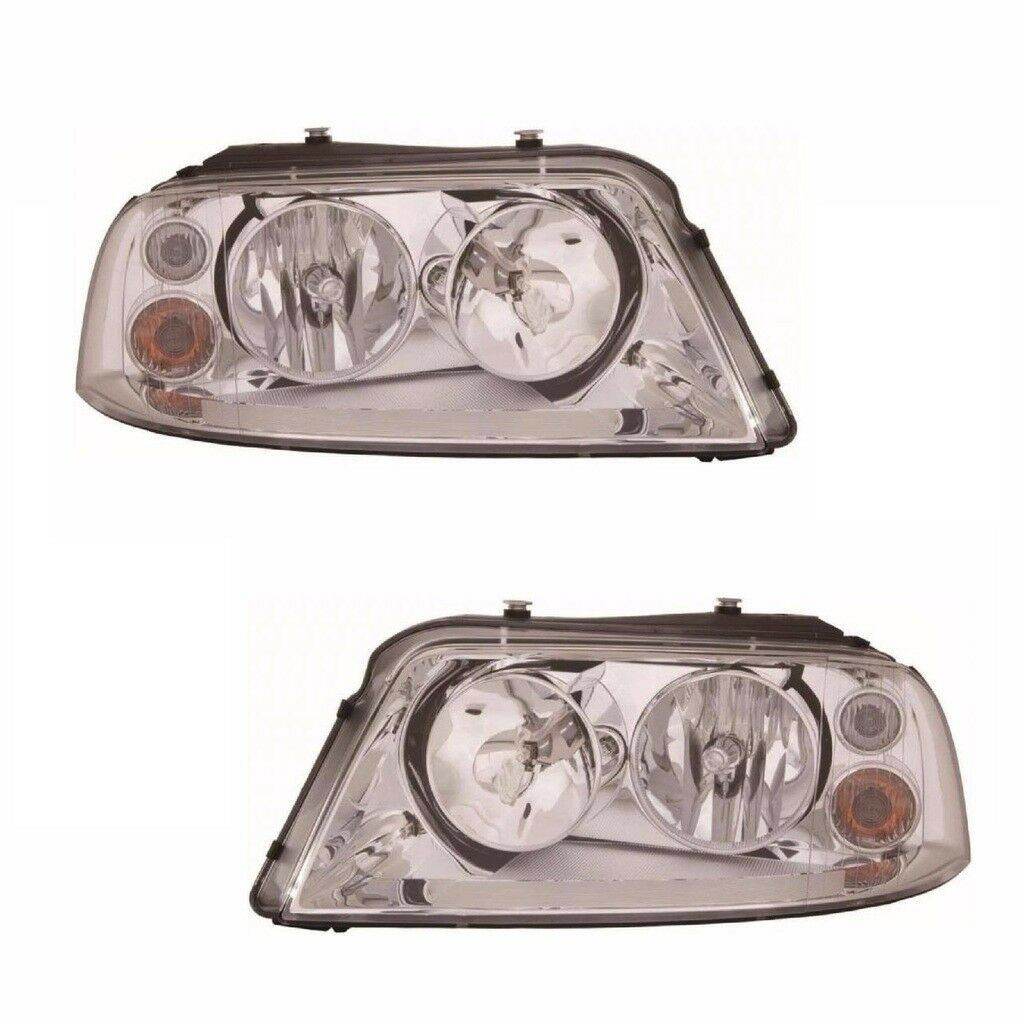 For VW Sharan 5/2000-2010 Headlights Headlamps Chrome 1 Pair O/S &amp; N/S