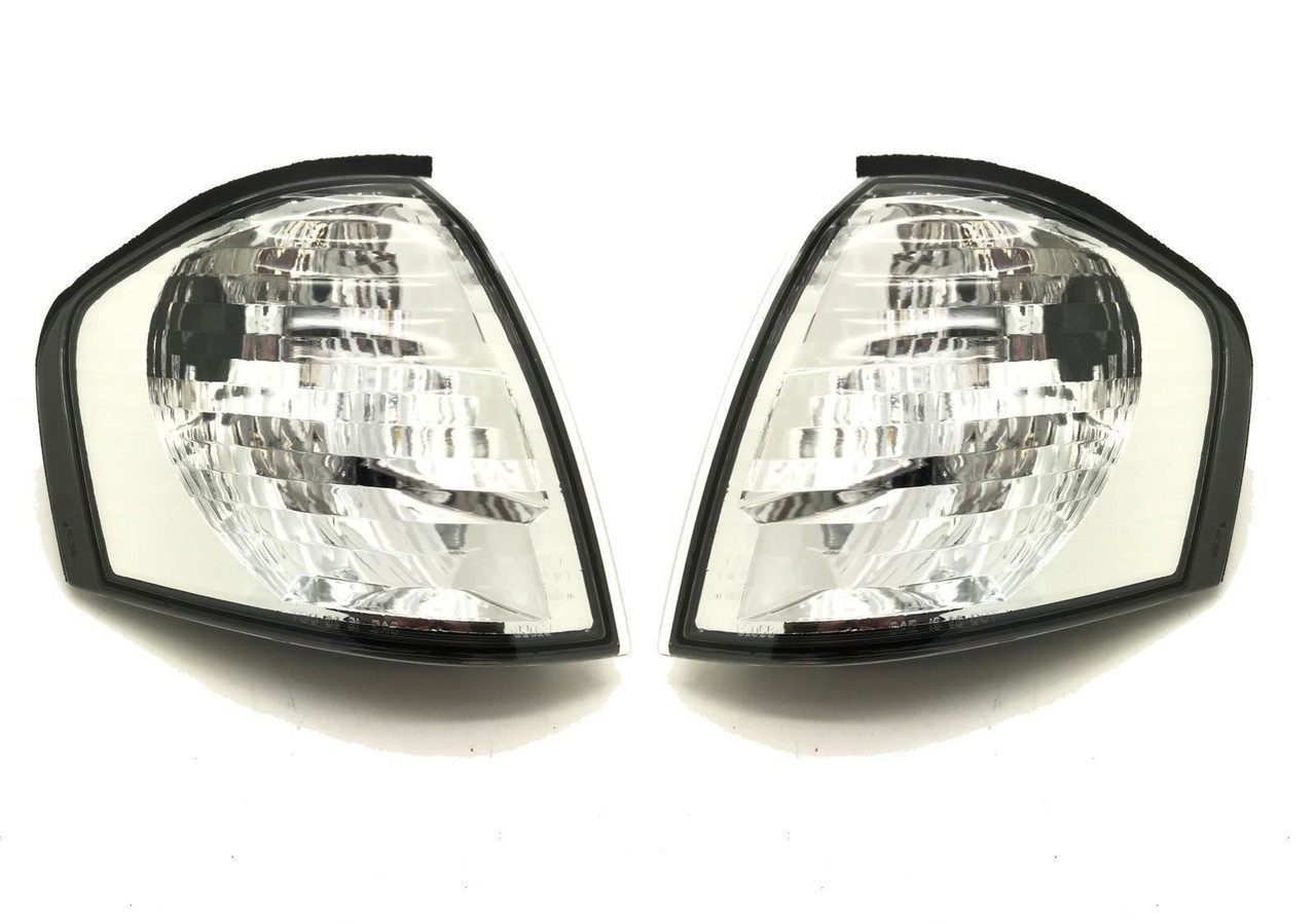Front Indicators Clear Chrome Crystal-Look Pair For Mercedes W202 94-99 - On